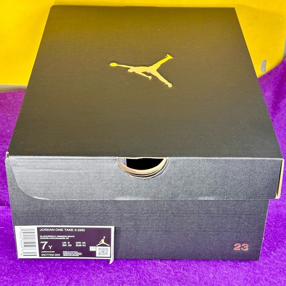 Nike Jordan One Take 3 DC7702-001 Black/White/Grey Fog Mens/Boys Size 7 New - Picture 11 of 12